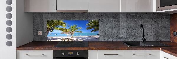 Rivestimento parete cucina con motivo Spiaggia di Mauritius