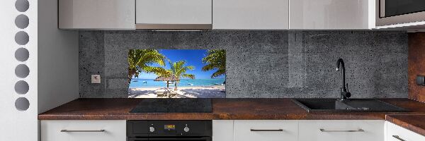 Rivestimento parete cucina con motivo Spiaggia di Mauritius
