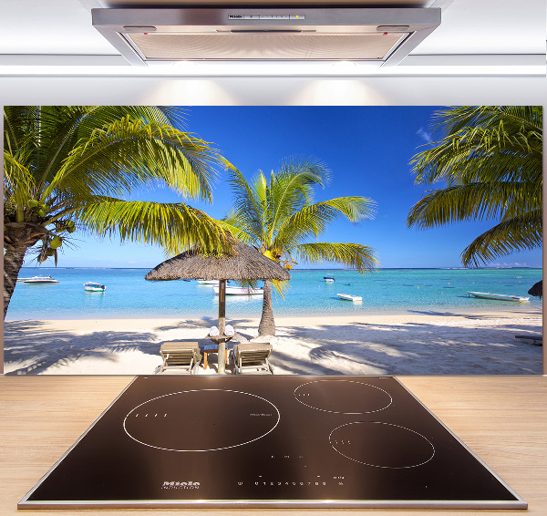 Rivestimento parete cucina con motivo Spiaggia di Mauritius