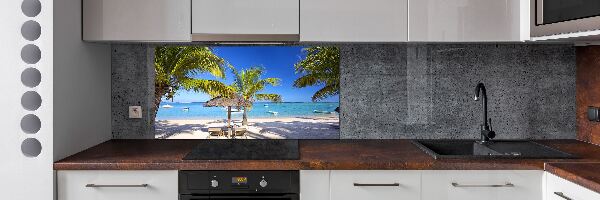 Rivestimento parete cucina con motivo Spiaggia di Mauritius