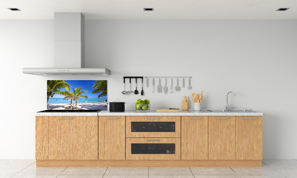 Rivestimento parete cucina con motivo Spiaggia di Mauritius