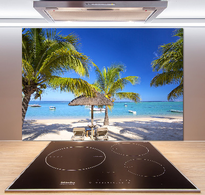 Rivestimento parete cucina con motivo Spiaggia di Mauritius