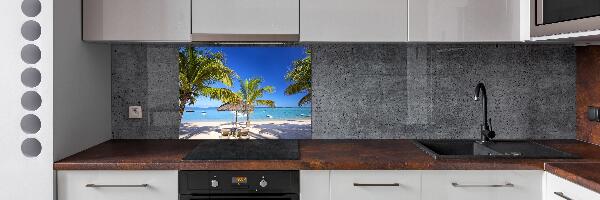 Rivestimento parete cucina con motivo Spiaggia di Mauritius