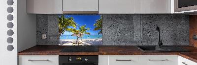 Rivestimento parete cucina con motivo Spiaggia di Mauritius