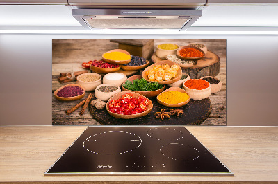 Pannello retrocucina con motivo di spezie ed erbe aromatiche