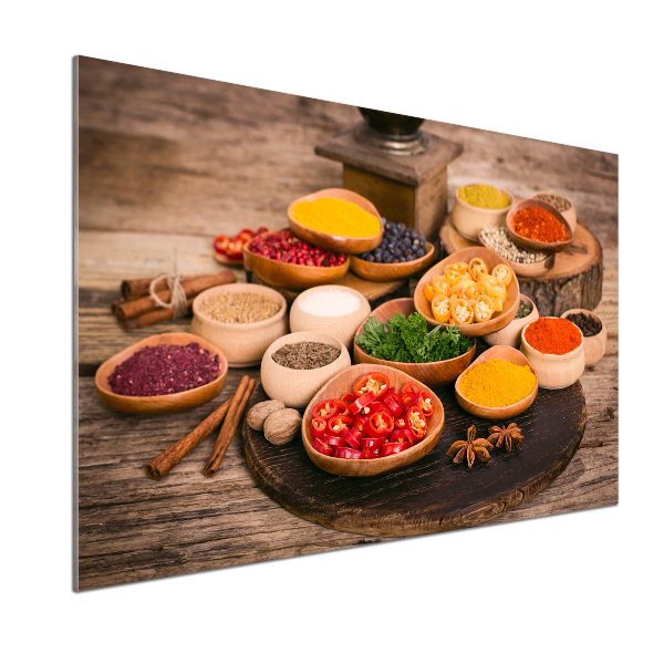 Pannello retrocucina con motivo di spezie ed erbe aromatiche