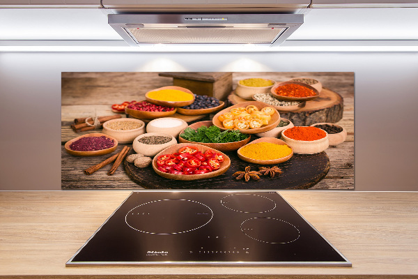 Pannello retrocucina con motivo di spezie ed erbe aromatiche