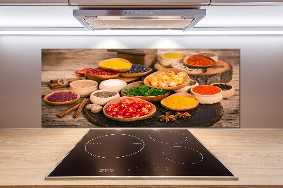 Pannello retrocucina con motivo di spezie ed erbe aromatiche