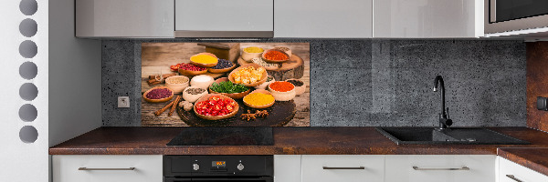 Pannello retrocucina con motivo di spezie ed erbe aromatiche