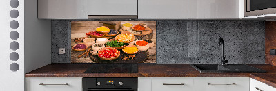 Pannello retrocucina con motivo di spezie ed erbe aromatiche