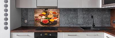 Pannello retrocucina con motivo di spezie ed erbe aromatiche