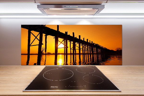 Pannello retrocucina con motivo 'Ponte del Tramonto'