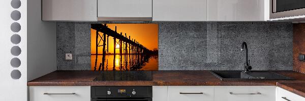 Pannello retrocucina con motivo 'Ponte del Tramonto'