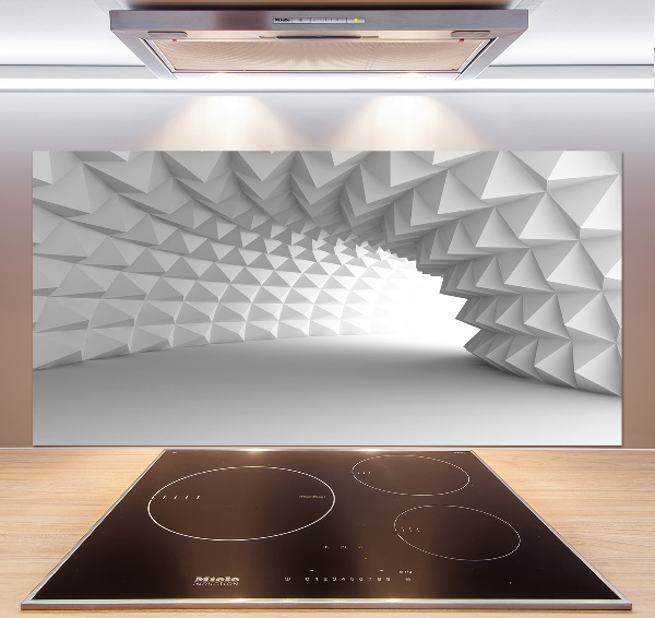 Rivestimento parete cucina con motivo a tunnel astratto