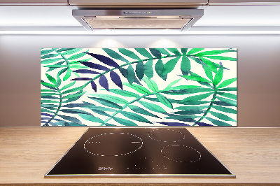 Pannello retrocucina con motivo a foglie tropicali