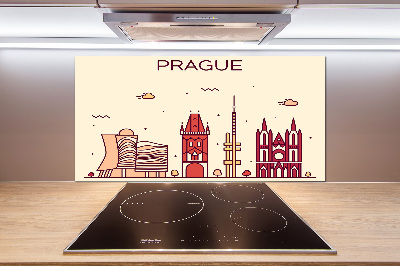 Pannello paraschizzi cucina con stampa raffigurante gli edifici di Praga