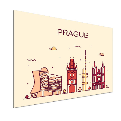 Pannello paraschizzi cucina con stampa raffigurante gli edifici di Praga