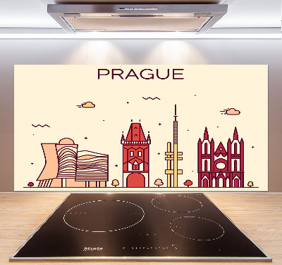 Pannello paraschizzi cucina con stampa raffigurante gli edifici di Praga
