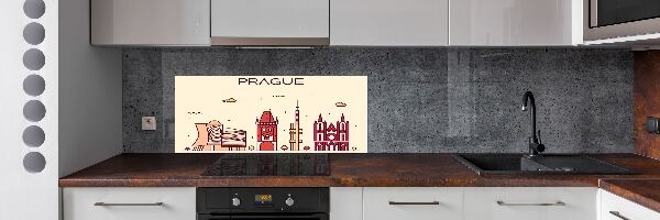 Pannello paraschizzi cucina con stampa raffigurante gli edifici di Praga