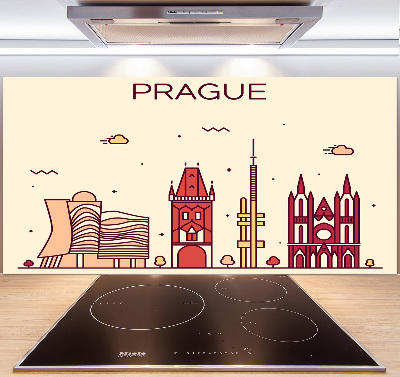 Pannello paraschizzi cucina con stampa raffigurante gli edifici di Praga