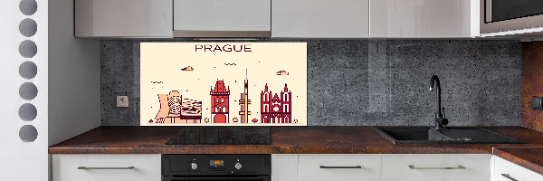Pannello paraschizzi cucina con stampa raffigurante gli edifici di Praga