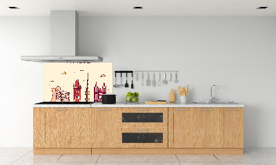 Pannello paraschizzi cucina con stampa raffigurante gli edifici di Praga