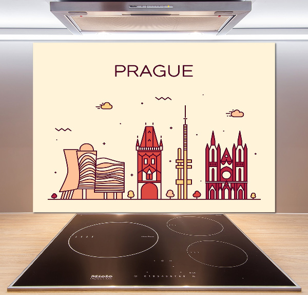 Pannello paraschizzi cucina con stampa raffigurante gli edifici di Praga
