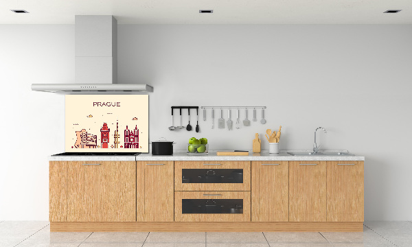 Pannello paraschizzi cucina con stampa raffigurante gli edifici di Praga