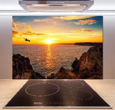 Pannello retrocucina con stampa 'mare al tramonto'