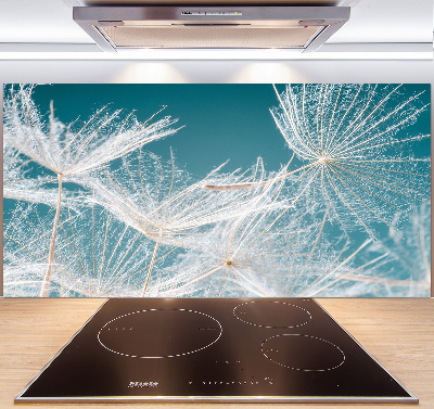 Pannello paraschizzi cucina con motivo di semi di tarassaco