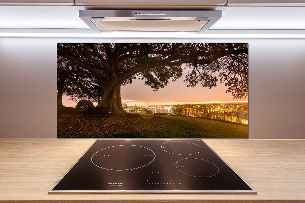 Pannello retrocucina con stampa di un vecchio albero