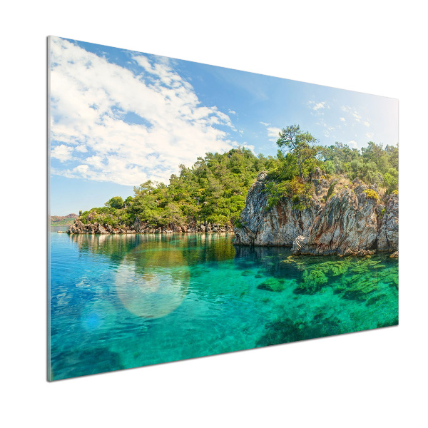 Pannello paraschizzi cucina con finitura Laguna Blu