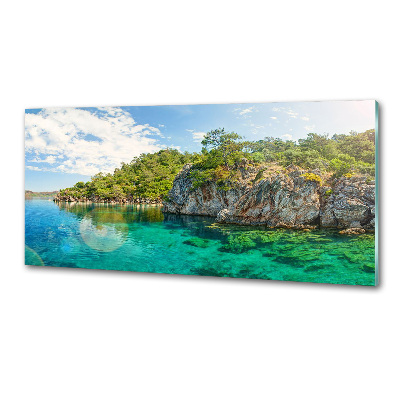 Pannello paraschizzi cucina con finitura Laguna Blu