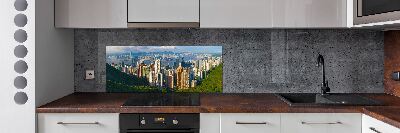 Rivestimento parete cucina con panorama di Hong Kong