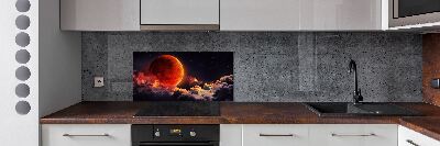 Rivestimento parete cucina con motivo Eclissi lunare
