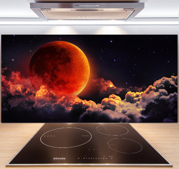 Rivestimento parete cucina con motivo Eclissi lunare