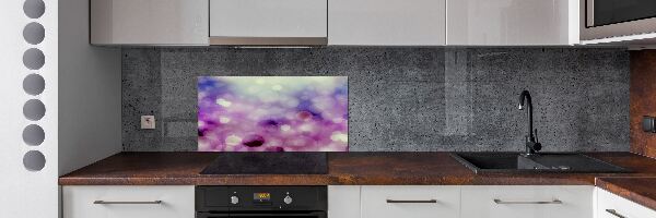 Pannello retrocucina con ruote di colore viola