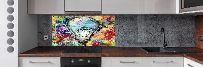 Pannello paraschizzi cucina con motivo a lampadina