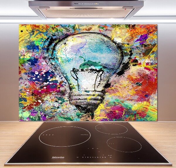 Pannello paraschizzi cucina con motivo a lampadina