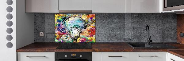 Pannello paraschizzi cucina con motivo a lampadina