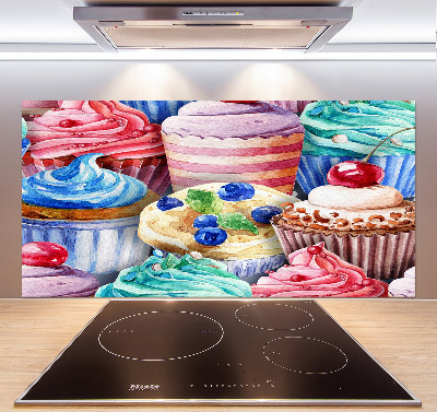 Pannello paraschizzi cucina con motivo di cupcake colorati
