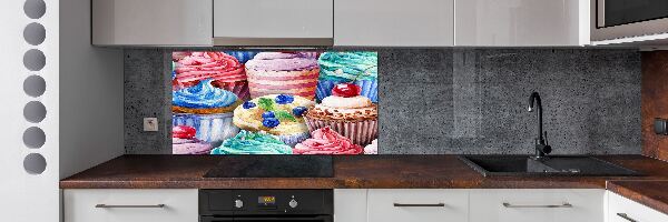 Pannello paraschizzi cucina con motivo di cupcake colorati