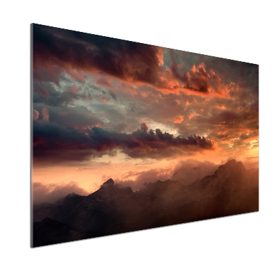 Pannello paraschizzi cucina con stampa 'Tramonto sulle montagne'