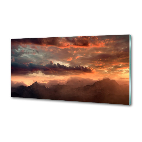 Pannello paraschizzi cucina con stampa 'Tramonto sulle montagne'