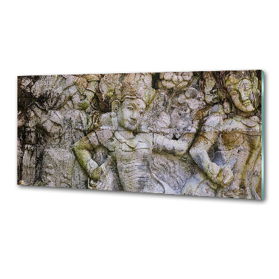 Pannello retrocucina con scultura in pietra