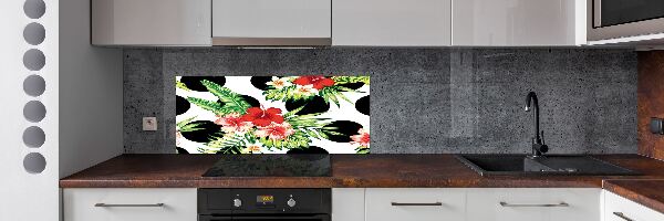 Pannello retrocucina con motivo di fiori hawaiani