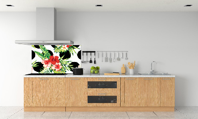 Pannello retrocucina con motivo di fiori hawaiani