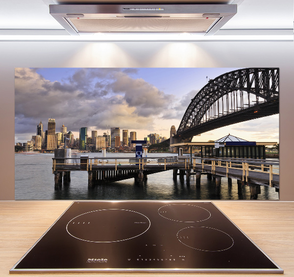 Pannello paraschizzi cucina con stampa del Ponte di Sydney come motivo decorativo
