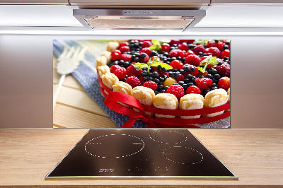 Pannello paraschizzi cucina con stampa a torta di frutti di bosco