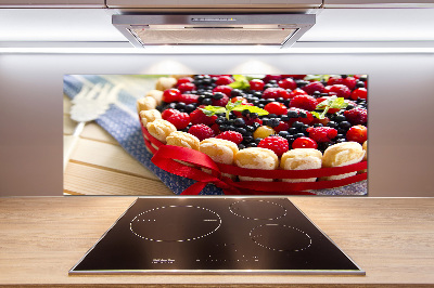 Pannello paraschizzi cucina con stampa a torta di frutti di bosco